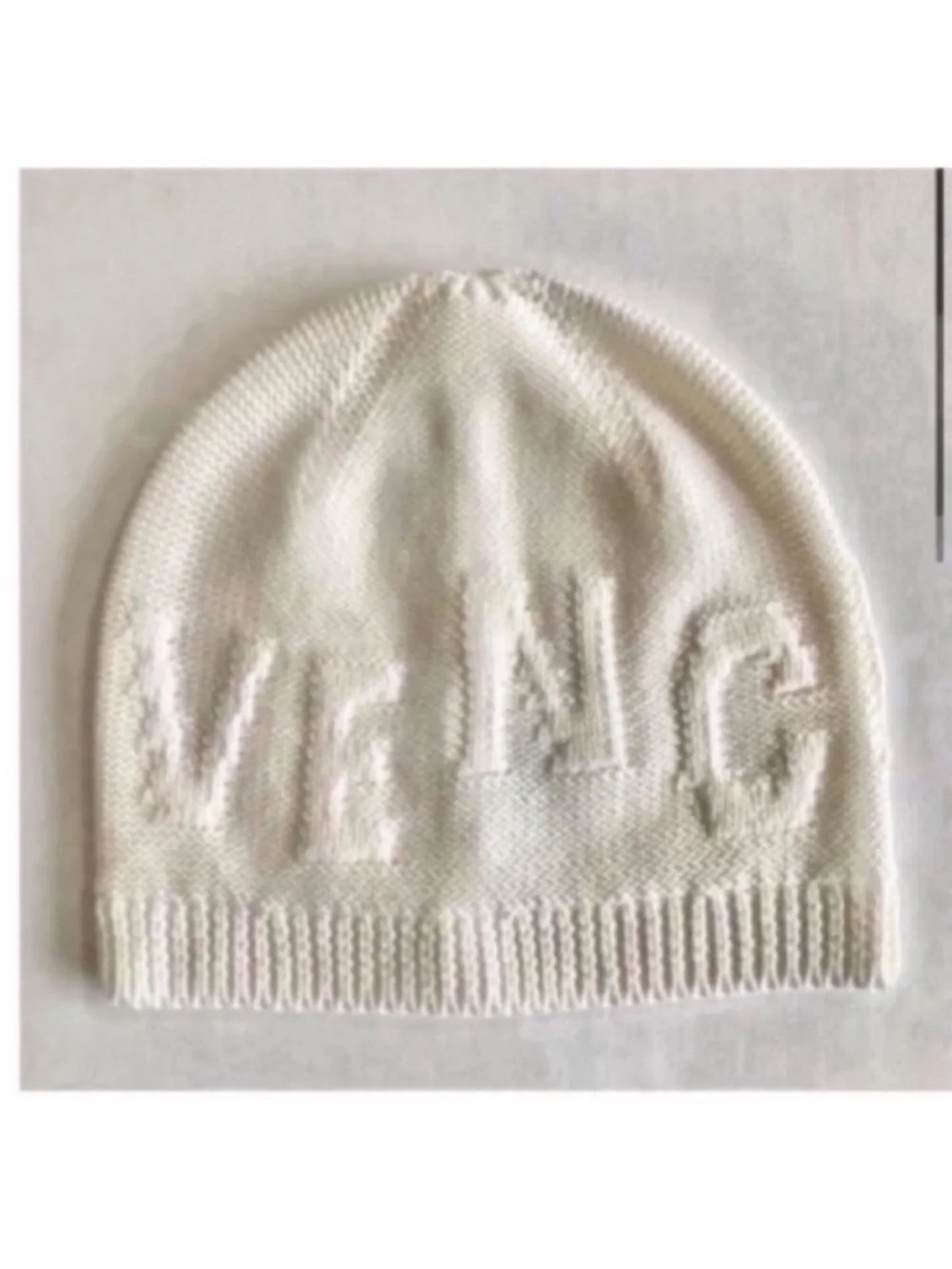 Givenchy Kids Cream Knit Beanie with Embossed Logo